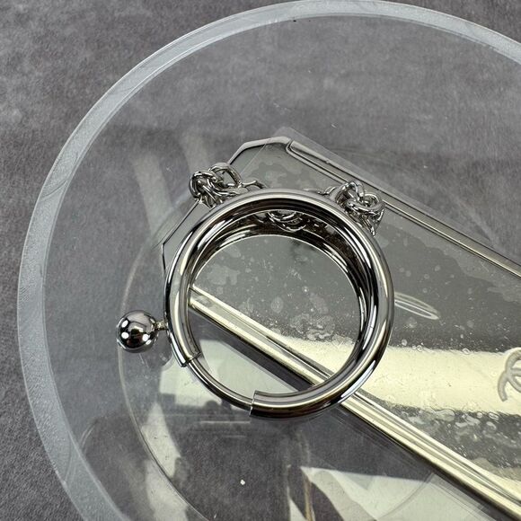 NEW Chanel Metal Mirror Silver Keychain NEW - Picture 5 of 7